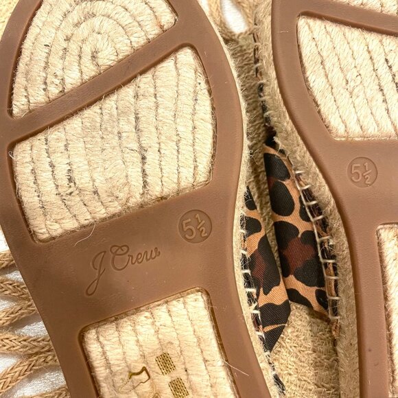NWOT J. Crew Twisted-Knot Espadrille Sandals in Leopard Canvas Size 5.5 - Picture 7 of 7